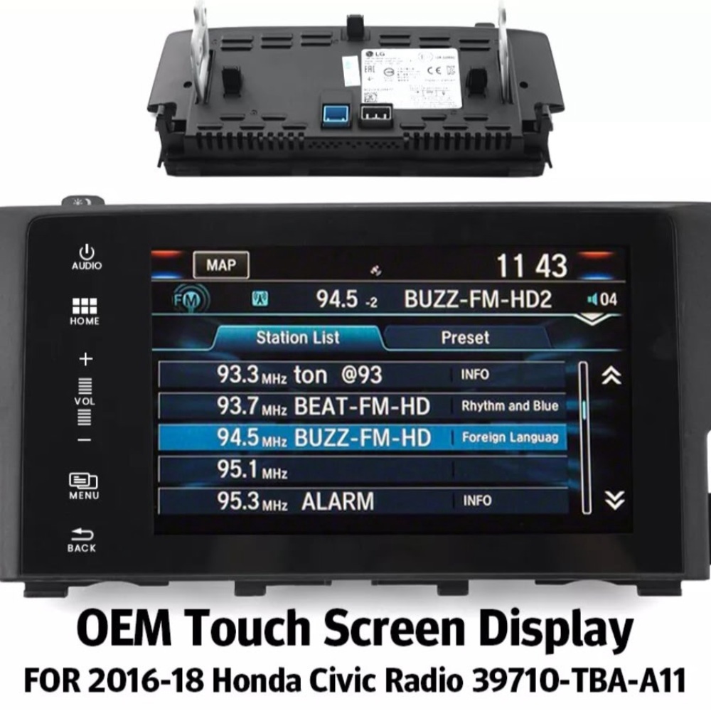OEM Touch Screen Display for Honda Civic Radio - Black
